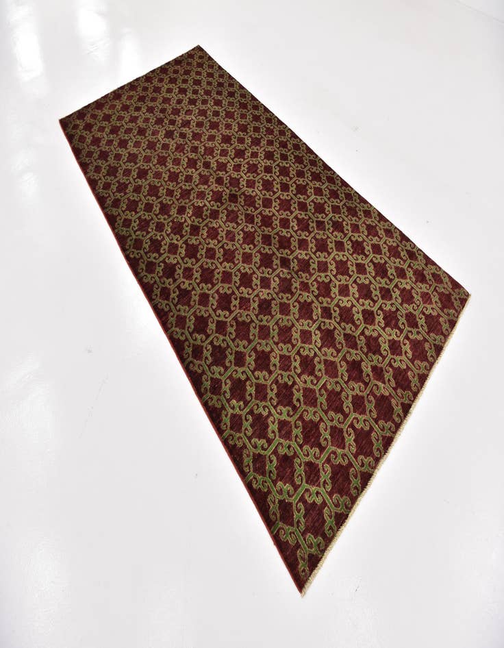 Detail image of 5' x 10'  Hand Knotted Peshawar Ziegler Oriental Runner Rug