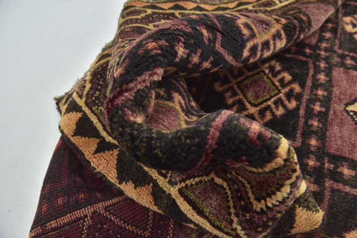 4' 4 x 9' Hand Knotted Shiraz-Lori Persian Wool Runner Rug