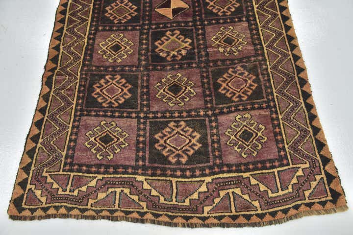 4' 4 x 9' Hand Knotted Shiraz-Lori Persian Wool Runner Rug