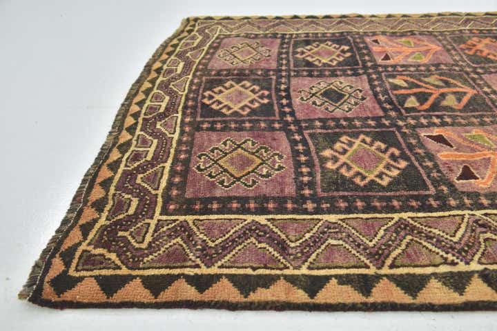 4' 4 x 9' Hand Knotted Shiraz-Lori Persian Wool Runner Rug