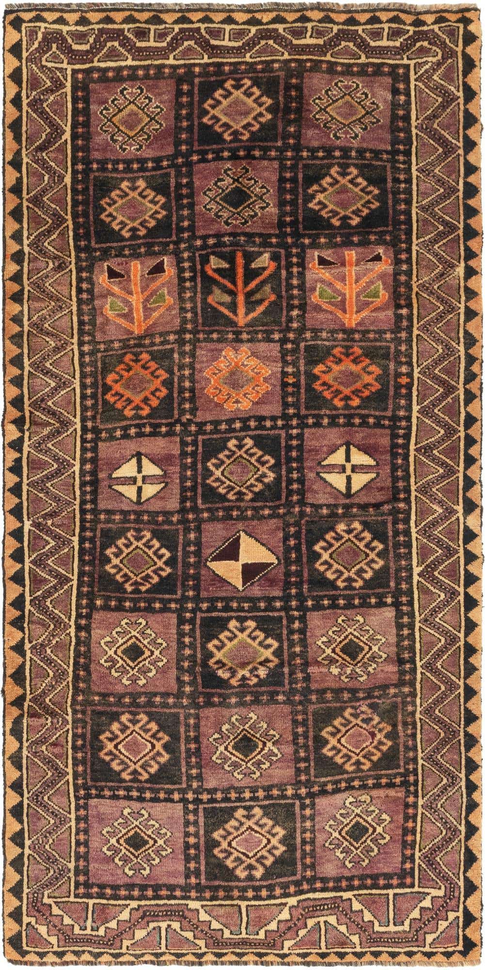4' 4 x 9' Hand Knotted Shiraz-Lori Persian Wool Runner Rug