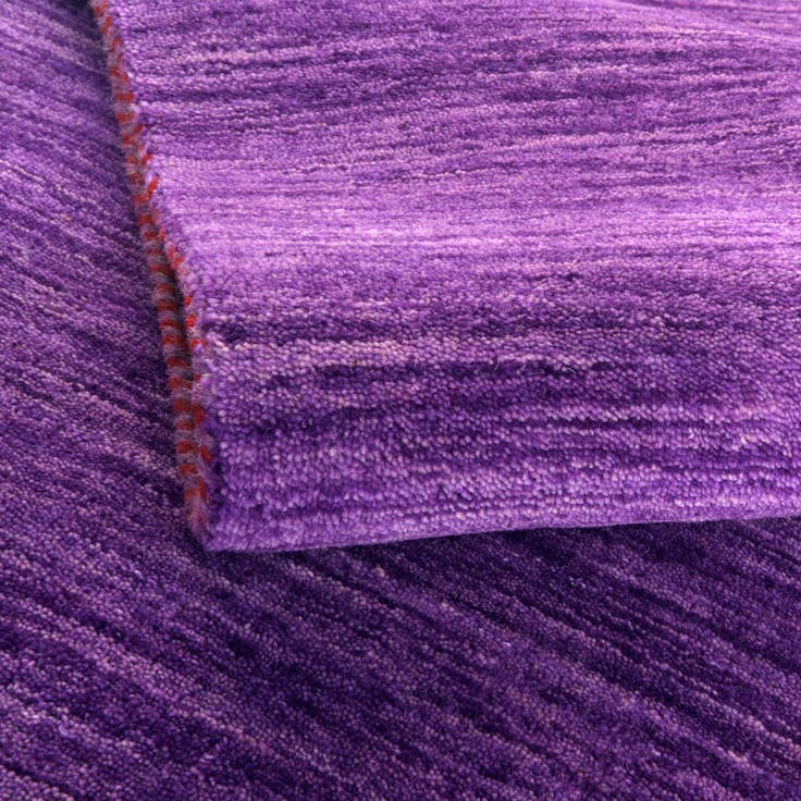 Detail image of 2' 7 x 6' 7 Hand Knotted Solid Gabbeh Wool Runner Rug