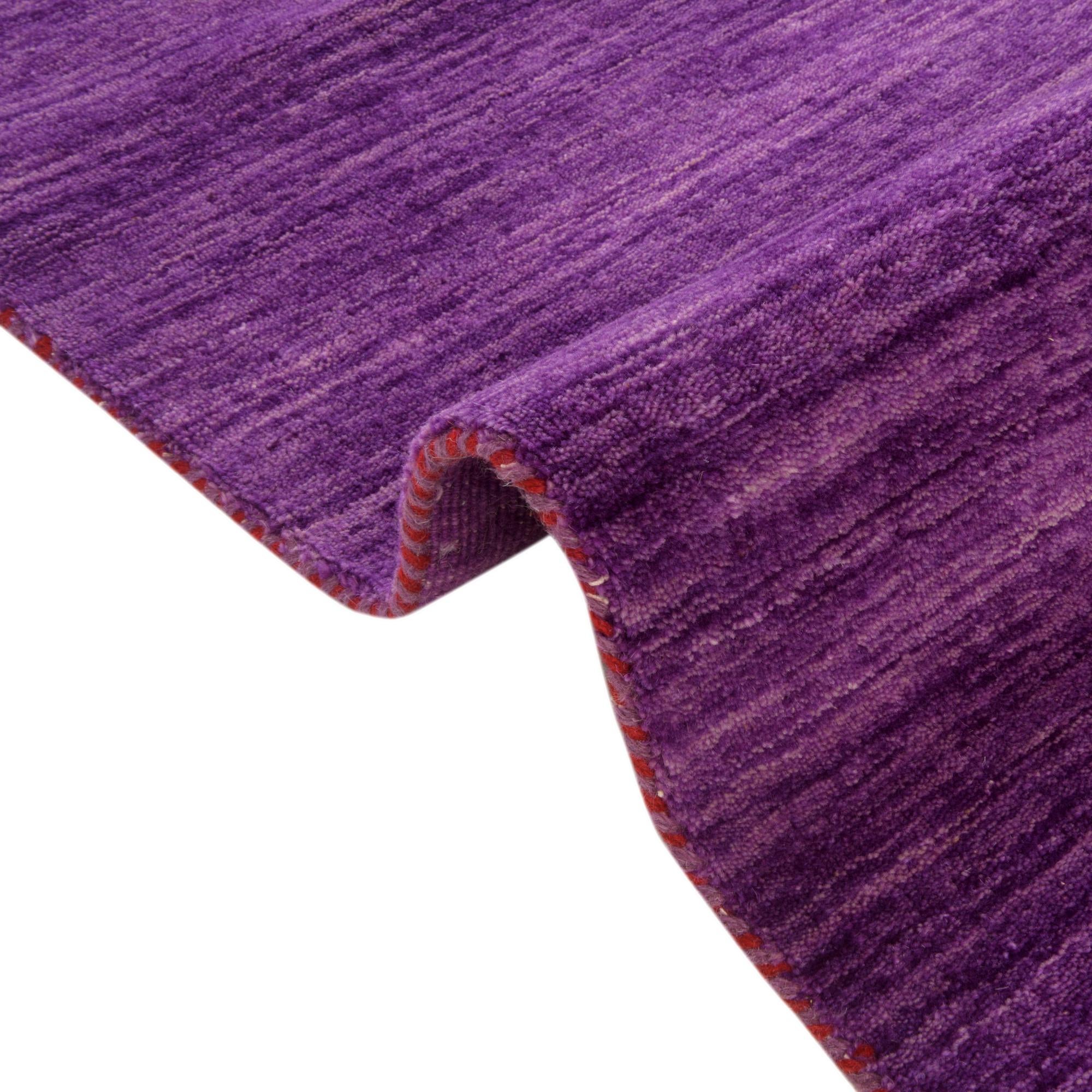 2' 7 x 16' 5 Hand Knotted Solid Gabbeh Wool Runner Rug