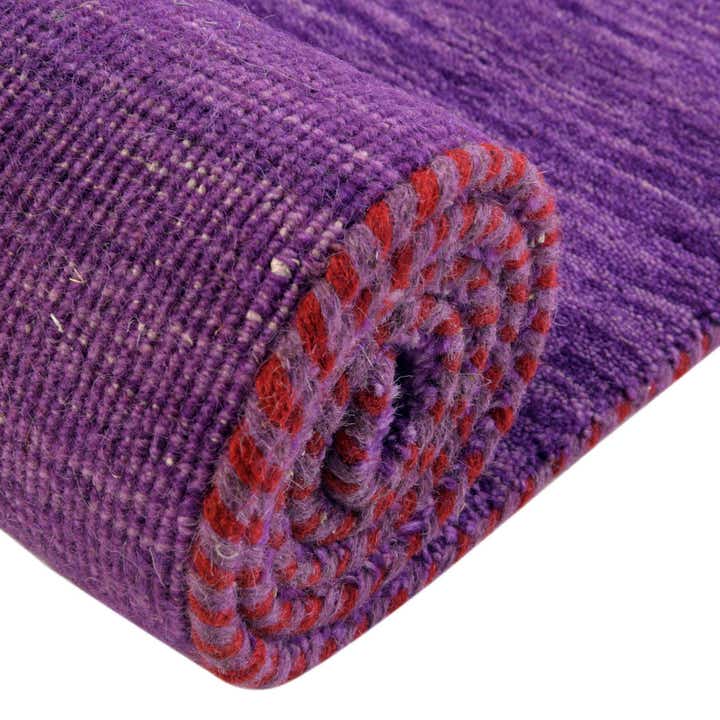 2' 7 x 6' 7 Hand Knotted Solid Gabbeh Wool Runner Rug