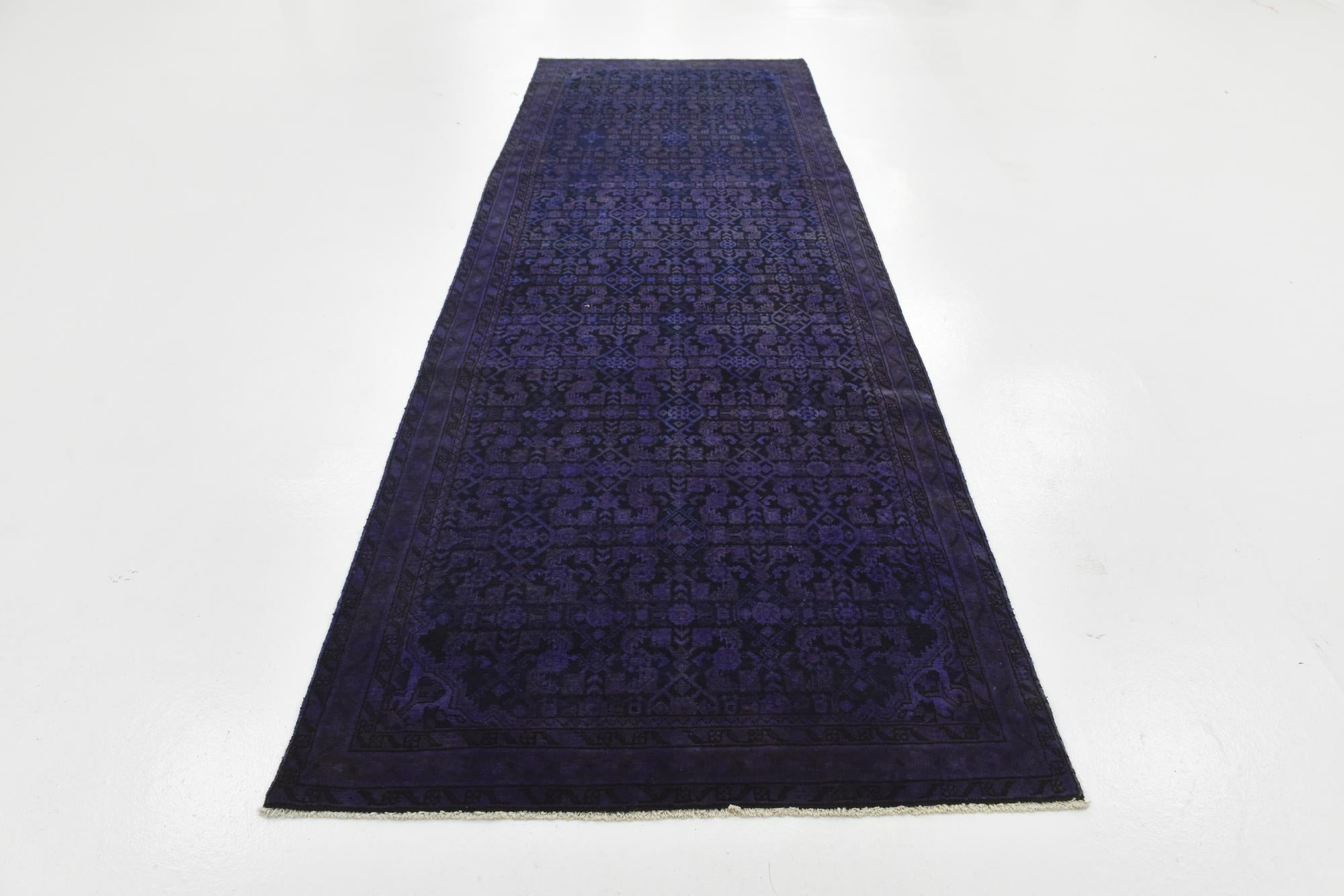 3' 11 x 11' 2 Hand Knotted Ultra Vintage Persian Wool Runner Rug