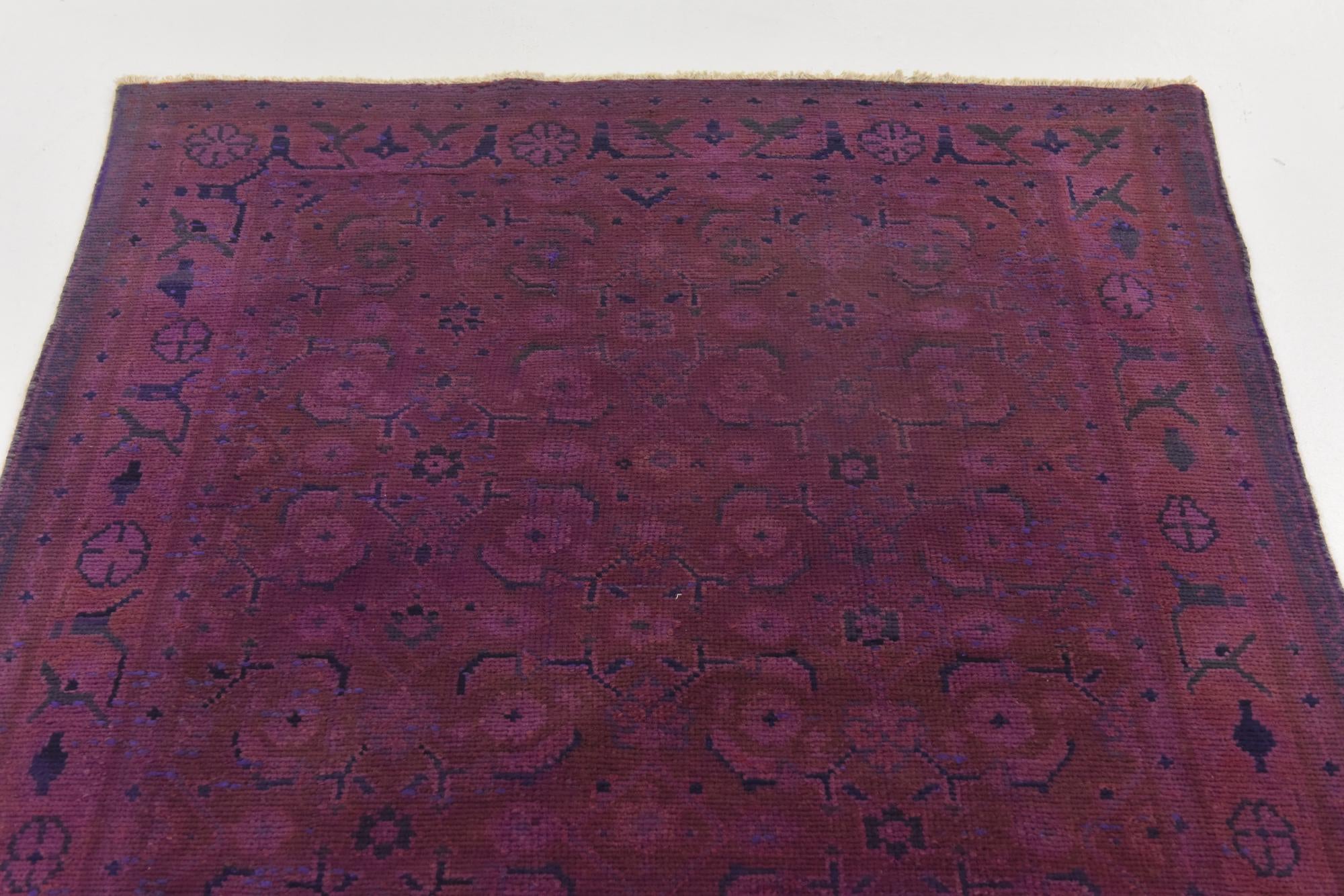 3' 9 x 9' 9 Hand Knotted Ultra Vintage Persian Wool Runner Rug