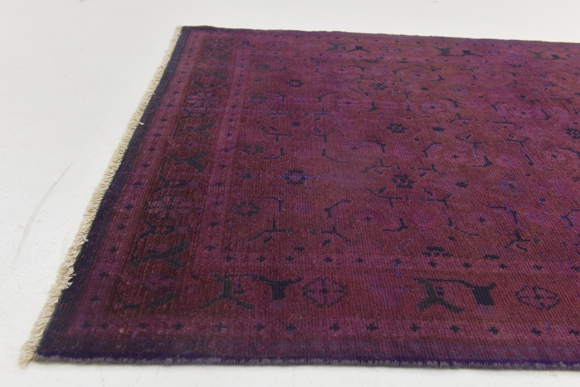 3' 9 x 9' 9 Hand Knotted Ultra Vintage Persian Wool Runner Rug