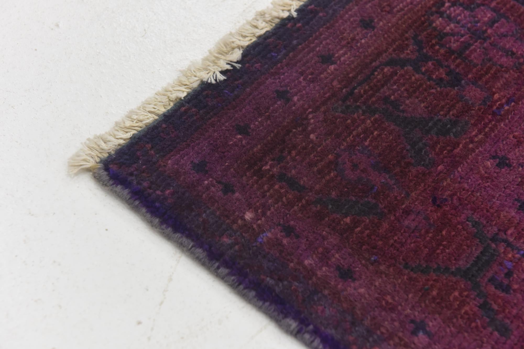3' 9 x 9' 9 Hand Knotted Ultra Vintage Persian Wool Runner Rug