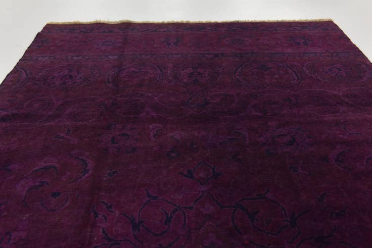 Detailfoto van 125cm x 310cm Handgeknoopt Ultra Vintage Perzisch Wol Loper Vloerkleed