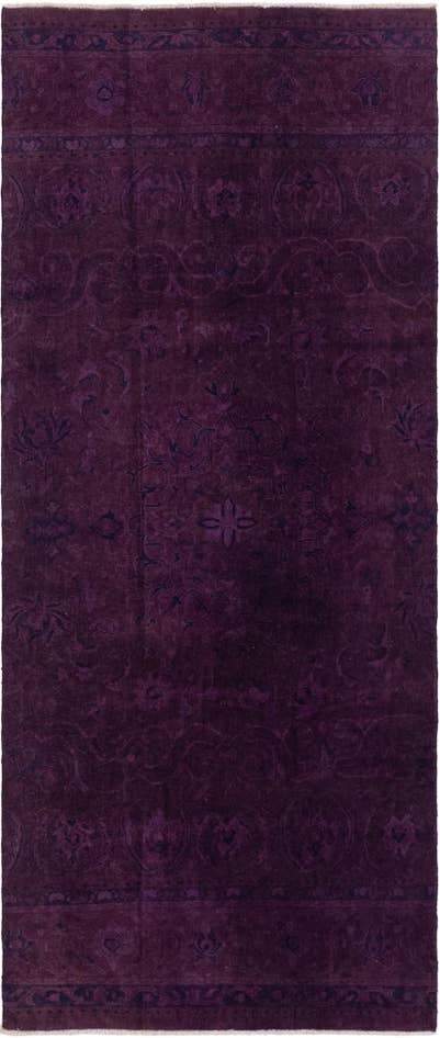 Detailfoto van 125cm x 310cm Handgeknoopt Ultra Vintage Perzisch Wol Loper Vloerkleed