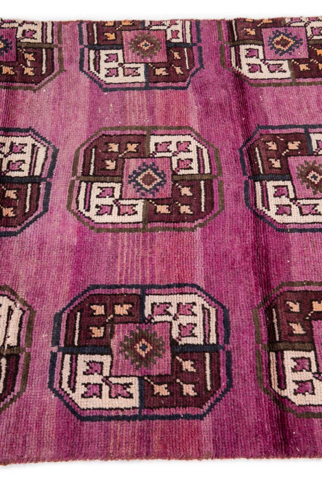 Detail image of 3' 1 x 6' 2 Hand Knotted Ultra Vintage Persian Wool Runner Rug