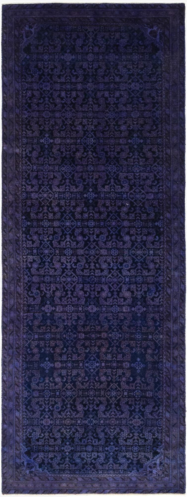 3' 11 x 11' 2  Hand Knotted Ultra Vintage Persian Wool Runner Rug