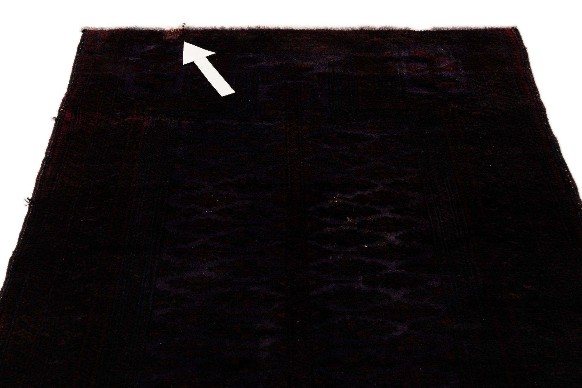 3' 6 x 4' 5 Hand Knotted Balouch Wool Square Rug