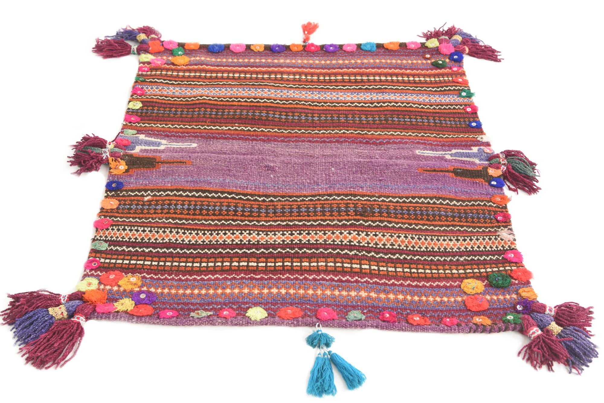 3' 1 x 3' 8 Hand Woven Kilim Fars Wool Square Rug