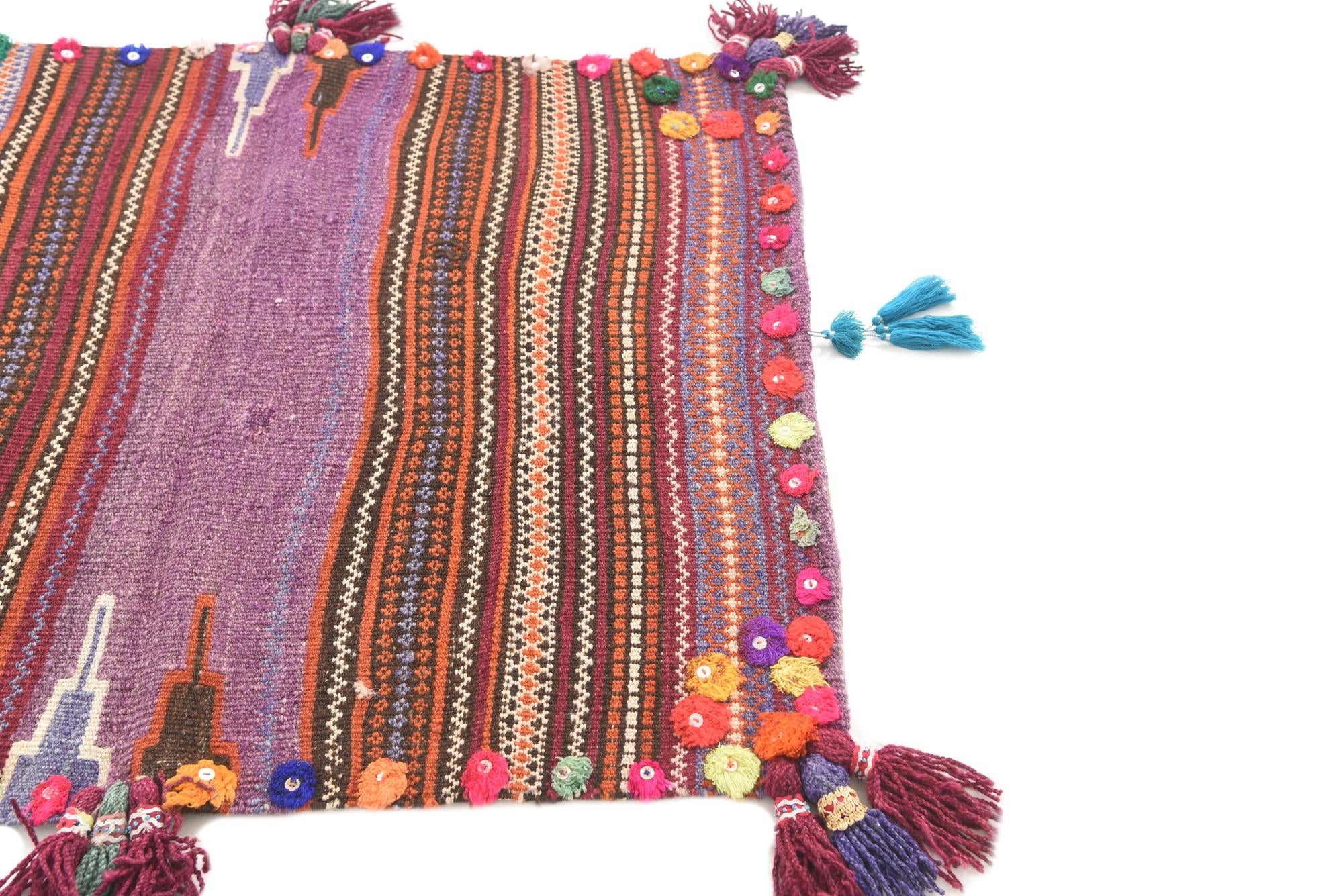 3' 1 x 3' 8 Hand Woven Kilim Fars Wool Square Rug