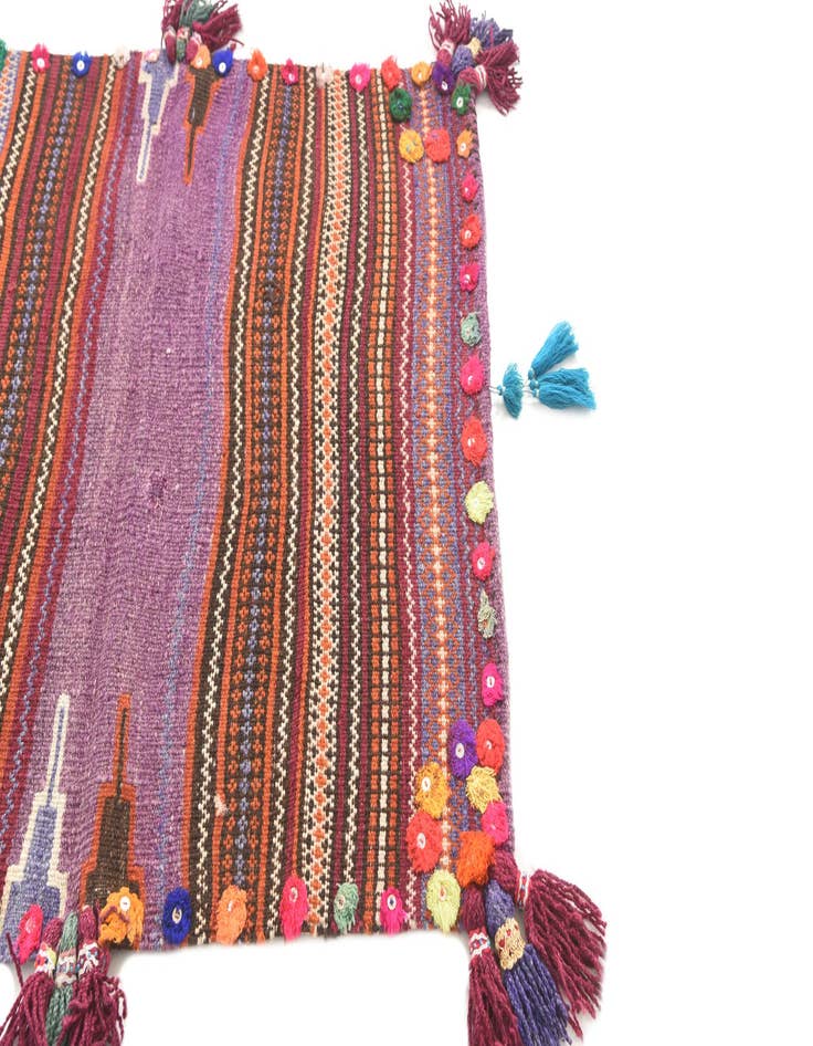 Detail image of 3' 1 x 3' 8  Hand Woven Kilim Fars Wool Square Rug