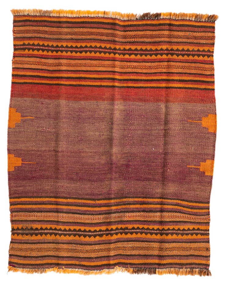 Detail image of 3' 5 x 3' 7 Hand Woven Kilim Fars Wool Square Rug