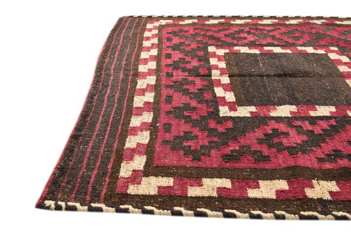 3' 8 x 3' 8 Hand Woven Kilim Fars Wool Square Rug
