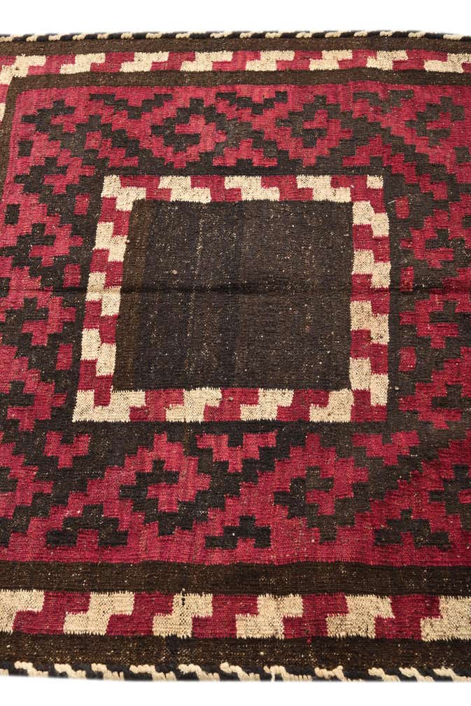 3' 8 x 3' 8 Hand Woven Kilim Fars Wool Square Rug
