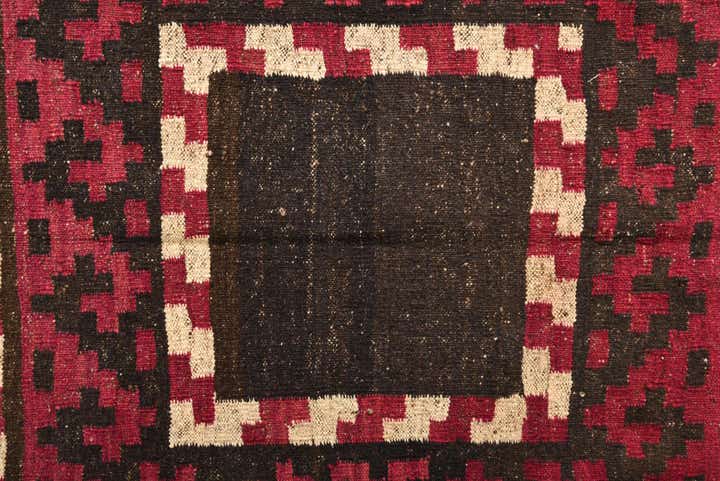 3' 8 x 3' 8 Hand Woven Kilim Fars Wool Square Rug