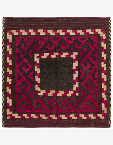 3' 8 x 3' 8 Hand Woven Kilim Fars Wool Square Rug