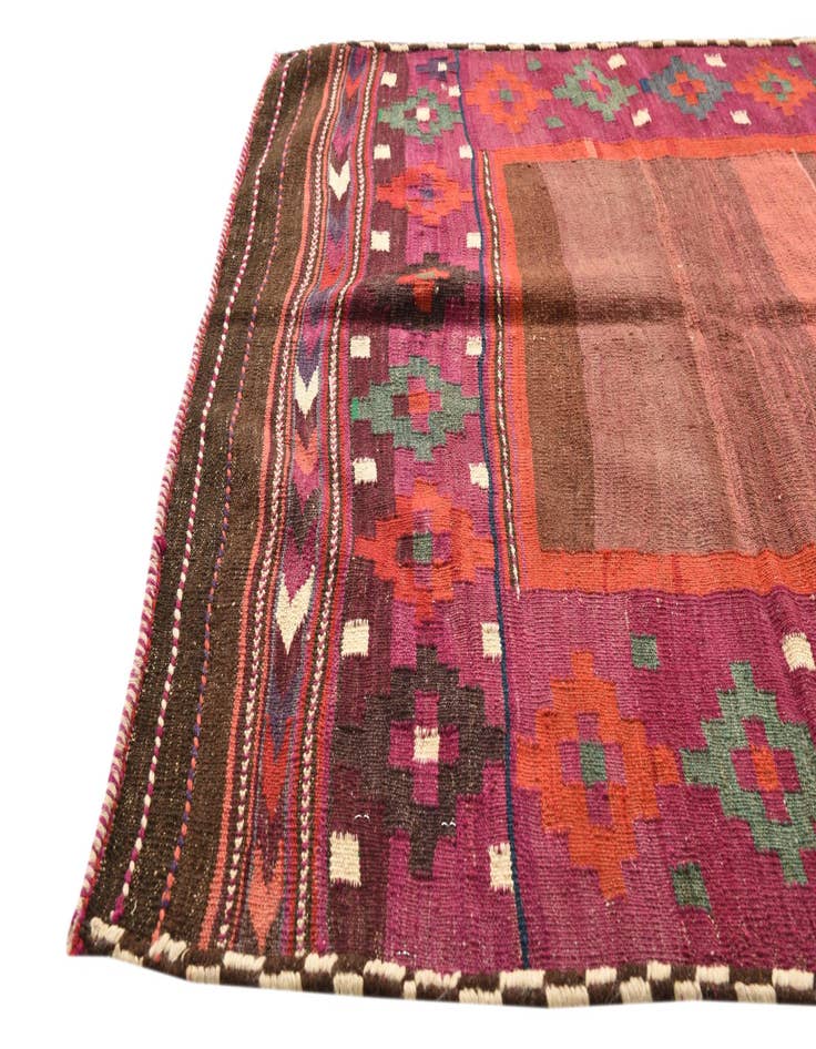 Detail image of 3' 9 x 4' 3  Hand Woven Kilim Fars Wool Square Rug