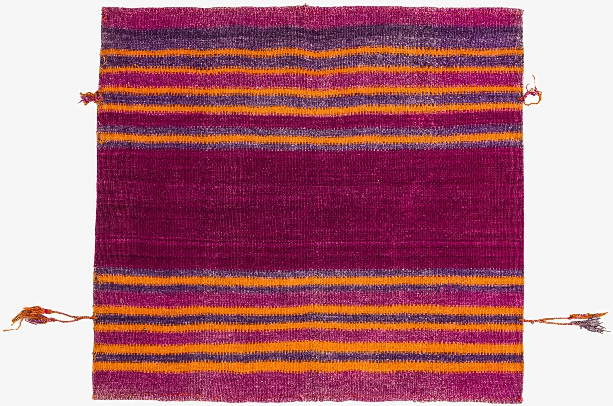 3' 8 x 3' 10  Hand Woven Kilim Fars Wool Square Rug