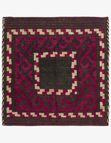 3' 8 x 3' 8 Hand Woven Kilim Fars Wool Square Rug