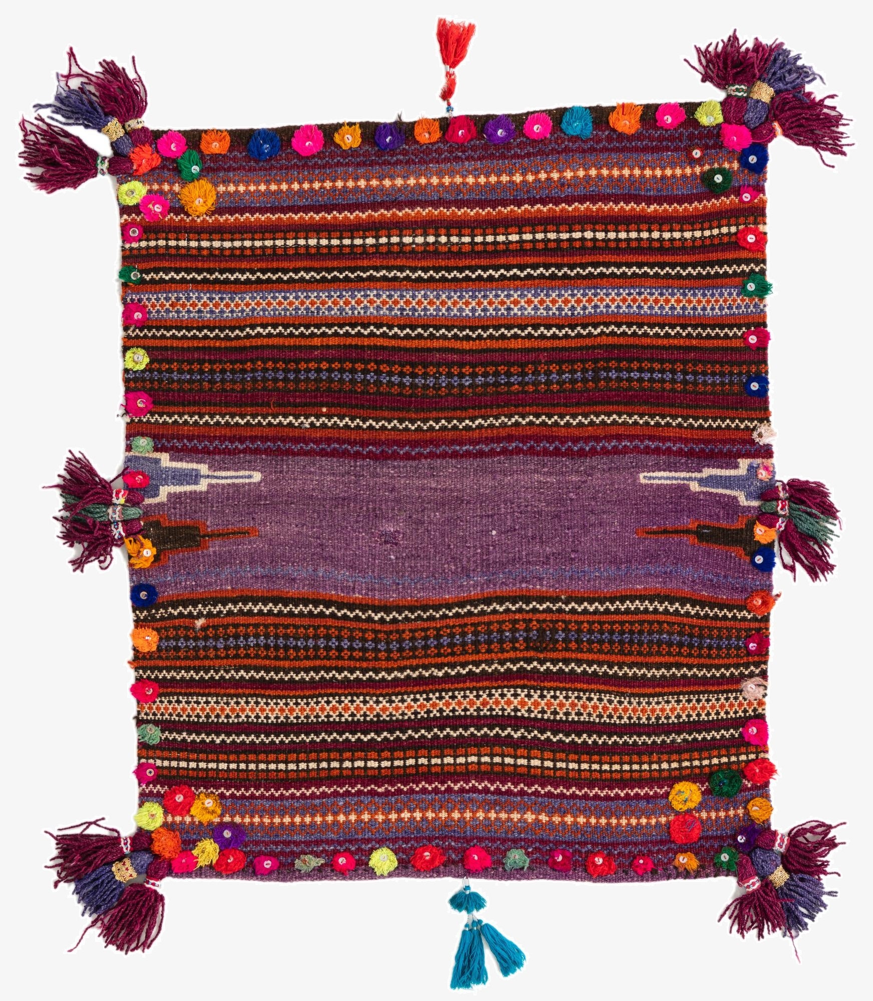 3' 1 x 3' 8  Hand Woven Kilim Fars Wool Square Rug