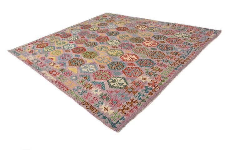8' 9 x 9' 4 Hand Woven Kilim Modern Wool Square Rug