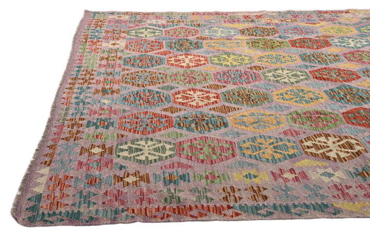 8' 9 x 9' 4 Hand Woven Kilim Modern Wool Square Rug