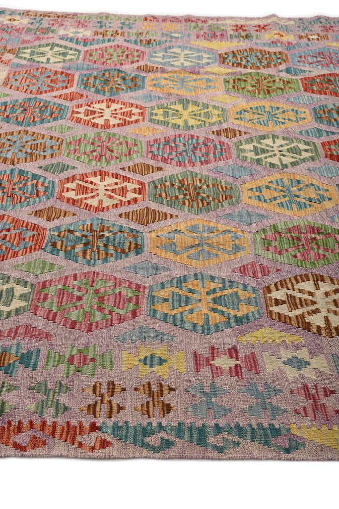 8' 9 x 9' 4 Hand Woven Kilim Modern Wool Square Rug