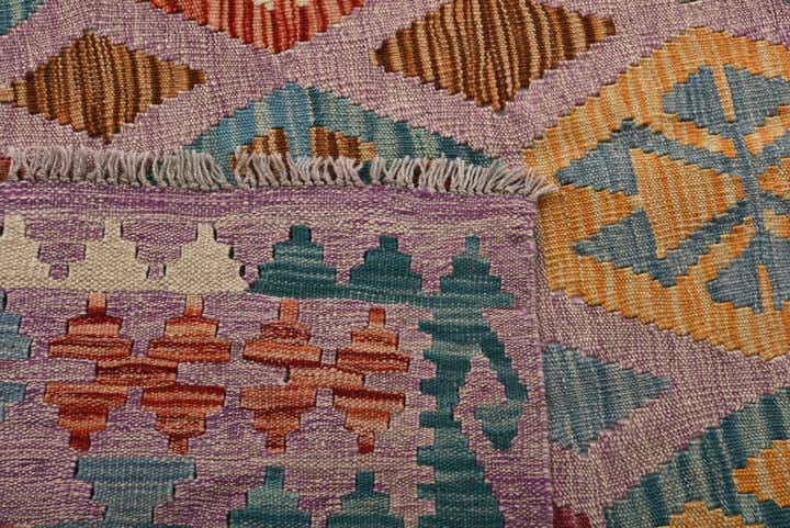 8' 9 x 9' 4 Hand Woven Kilim Modern Wool Square Rug