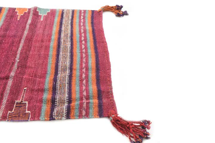 3' 3 x 3' 5 Hand Woven Kilim Modern Wool Square Rug