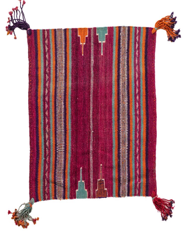 Detail image of 3' 3 x 3' 5 Hand Woven Kilim Modern Wool Square Rug