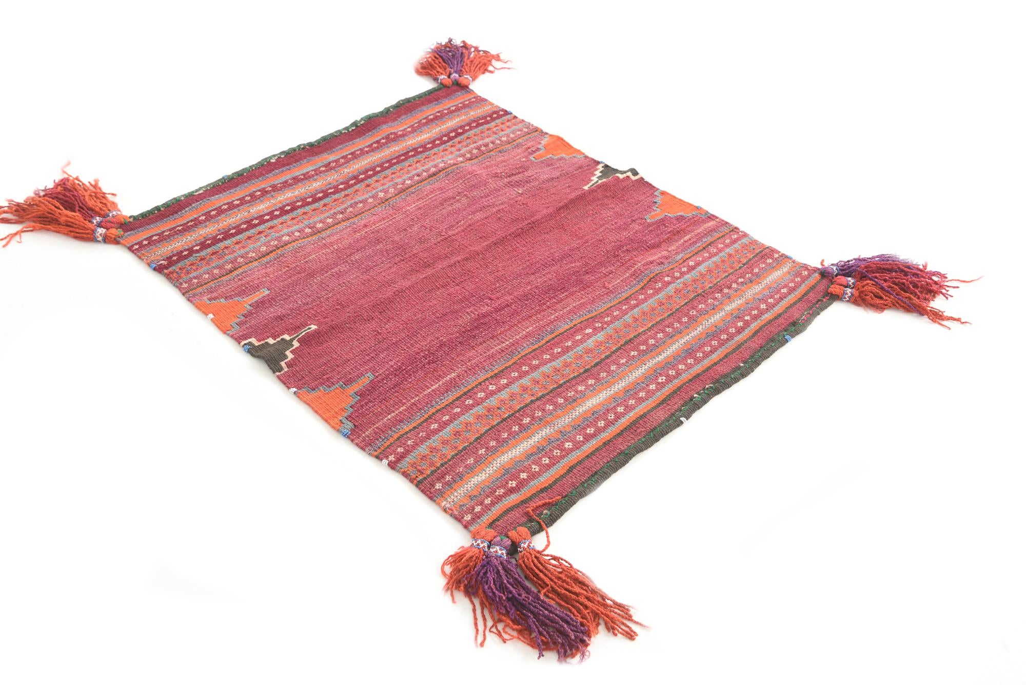 3' 1 x 3' 6 Hand Woven Kilim Modern Wool Square Rug