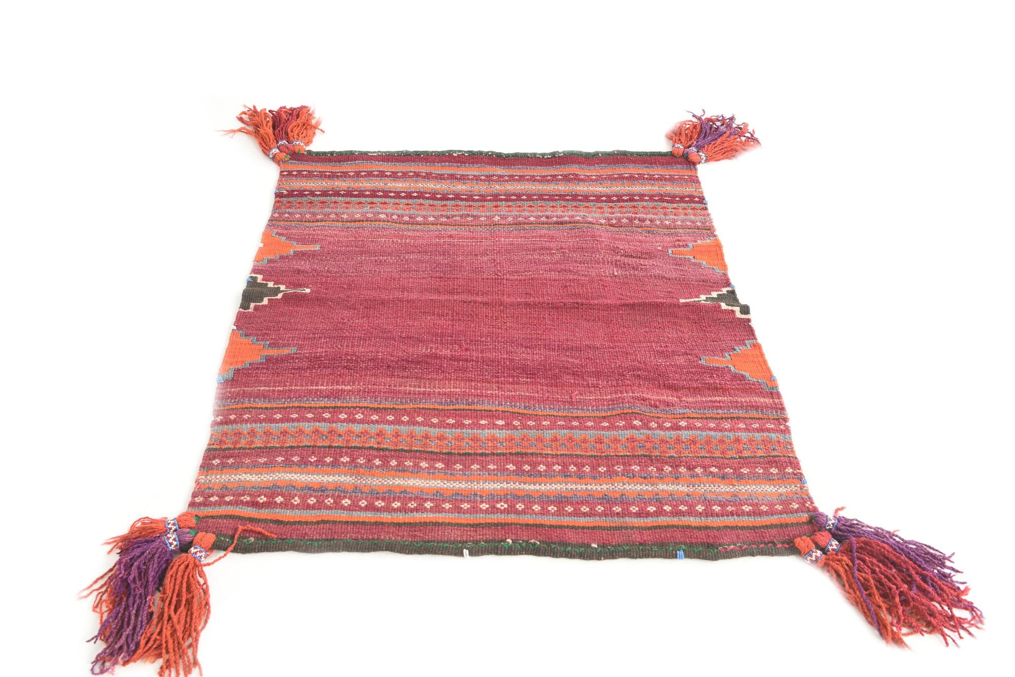 3' 1 x 3' 6 Hand Woven Kilim Modern Wool Square Rug