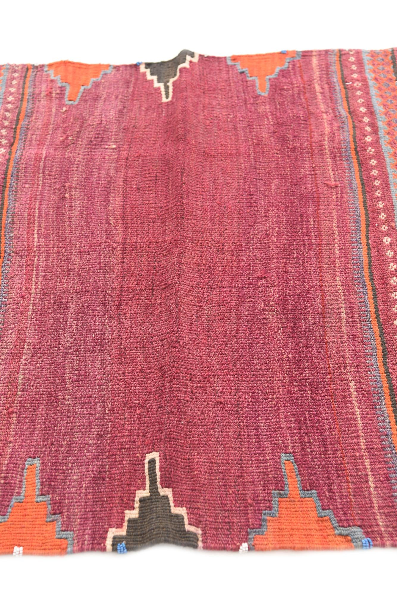 3' 1 x 3' 6 Hand Woven Kilim Modern Wool Square Rug