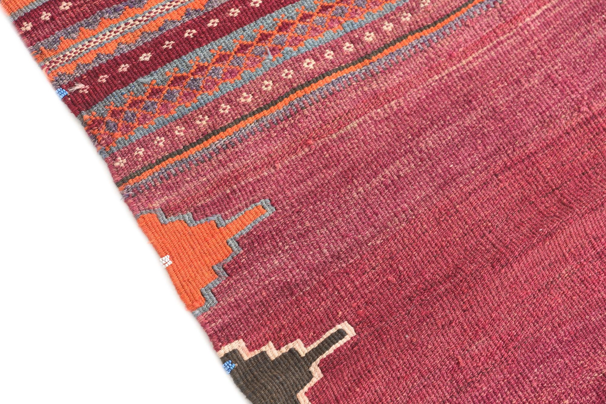 3' 1 x 3' 6 Hand Woven Kilim Modern Wool Square Rug
