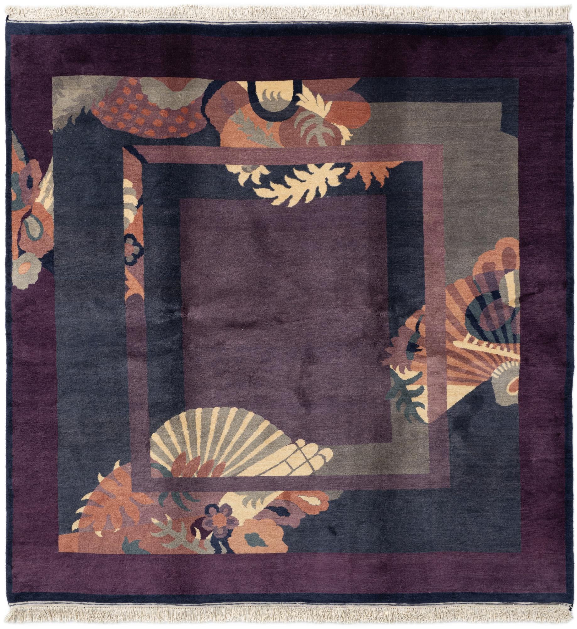 8' x 8' 2 Hand Knotted Tibet Oriental Wool Square Rug