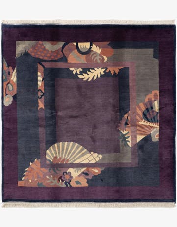 8' x 8' 2 Hand Knotted Tibet Oriental Wool Square Rug