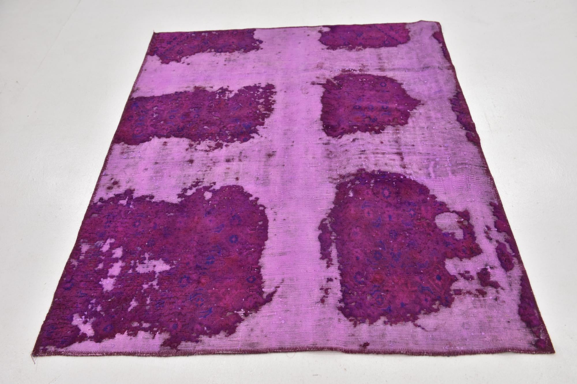 4' 6 x 5' 6 Hand Knotted Ultra Vintage Persian Wool Square Rug