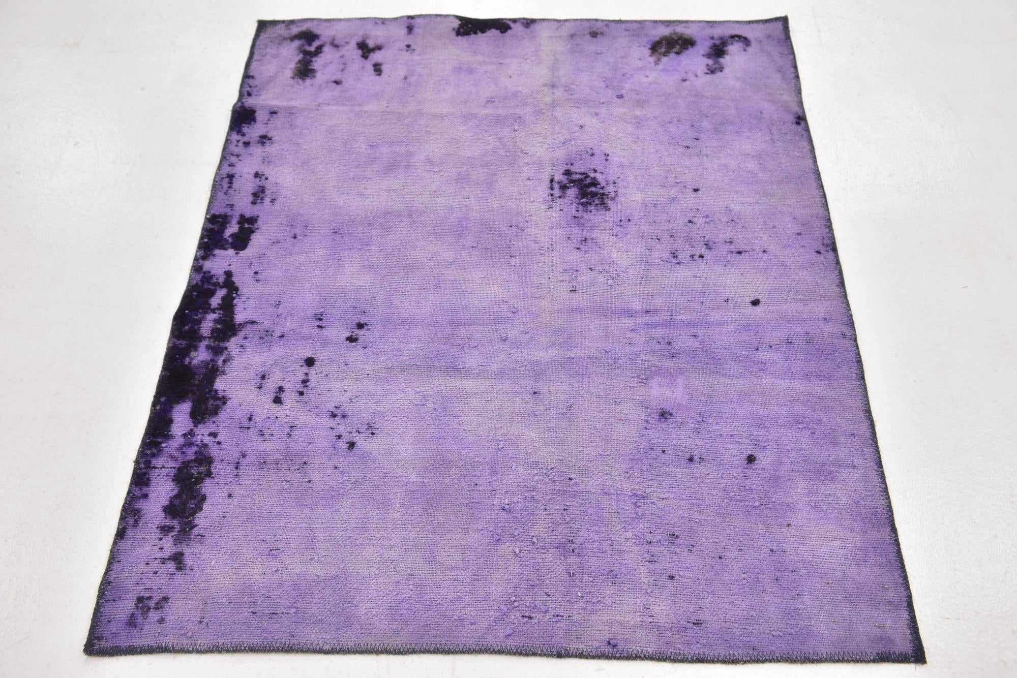 3' 7 x 4' 3 Hand Knotted Ultra Vintage Persian Wool Square Rug