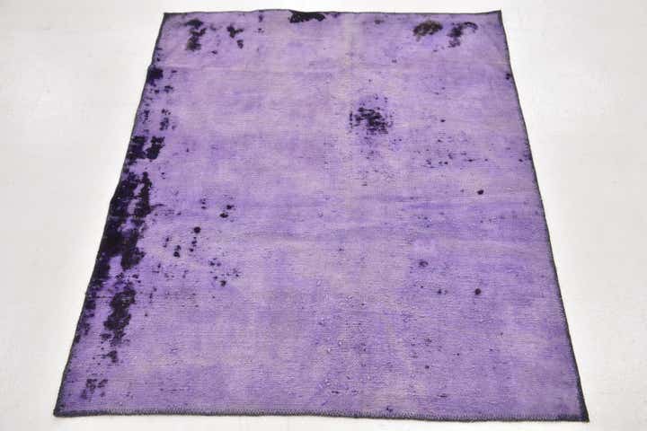3' 7 x 4' 3 Hand Knotted Ultra Vintage Persian Wool Square Rug