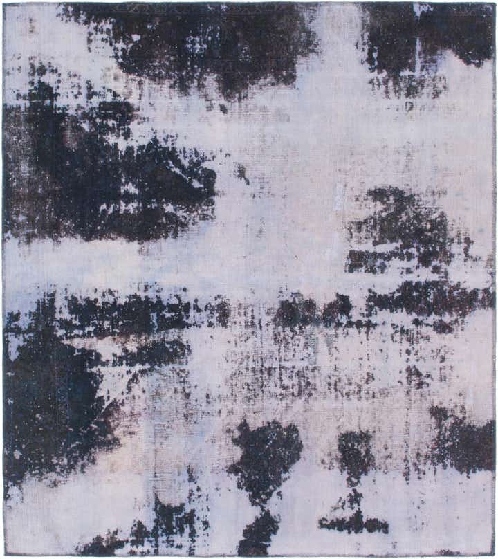 5' 10 x 6' 8 Hand Knotted Ultra Vintage Persian Wool Square Rug