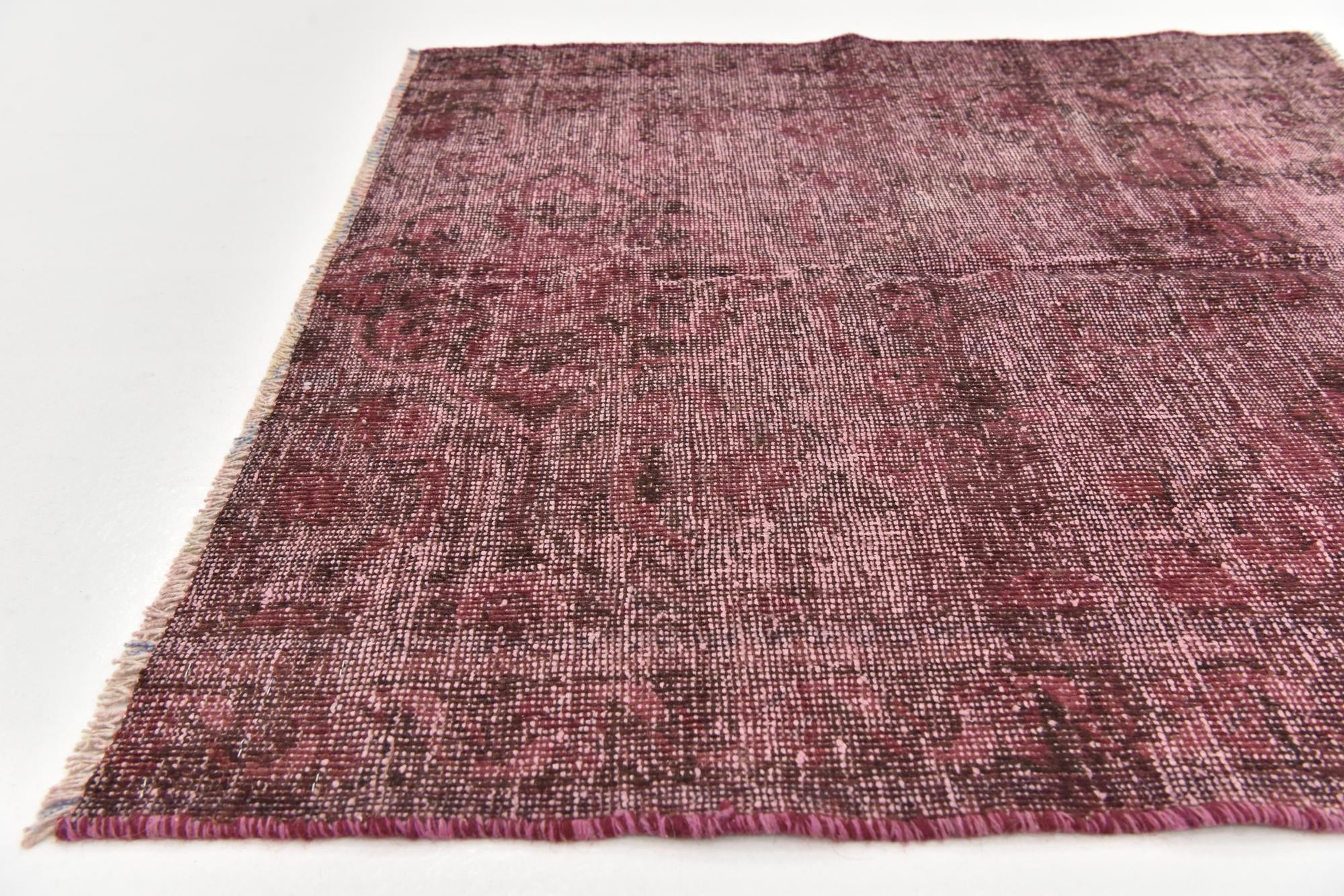 3' 8 x 4' Hand Knotted Ultra Vintage Persian Wool Square Rug