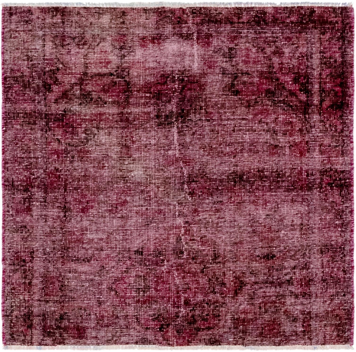 3' 8 x 4' Hand Knotted Ultra Vintage Persian Wool Square Rug