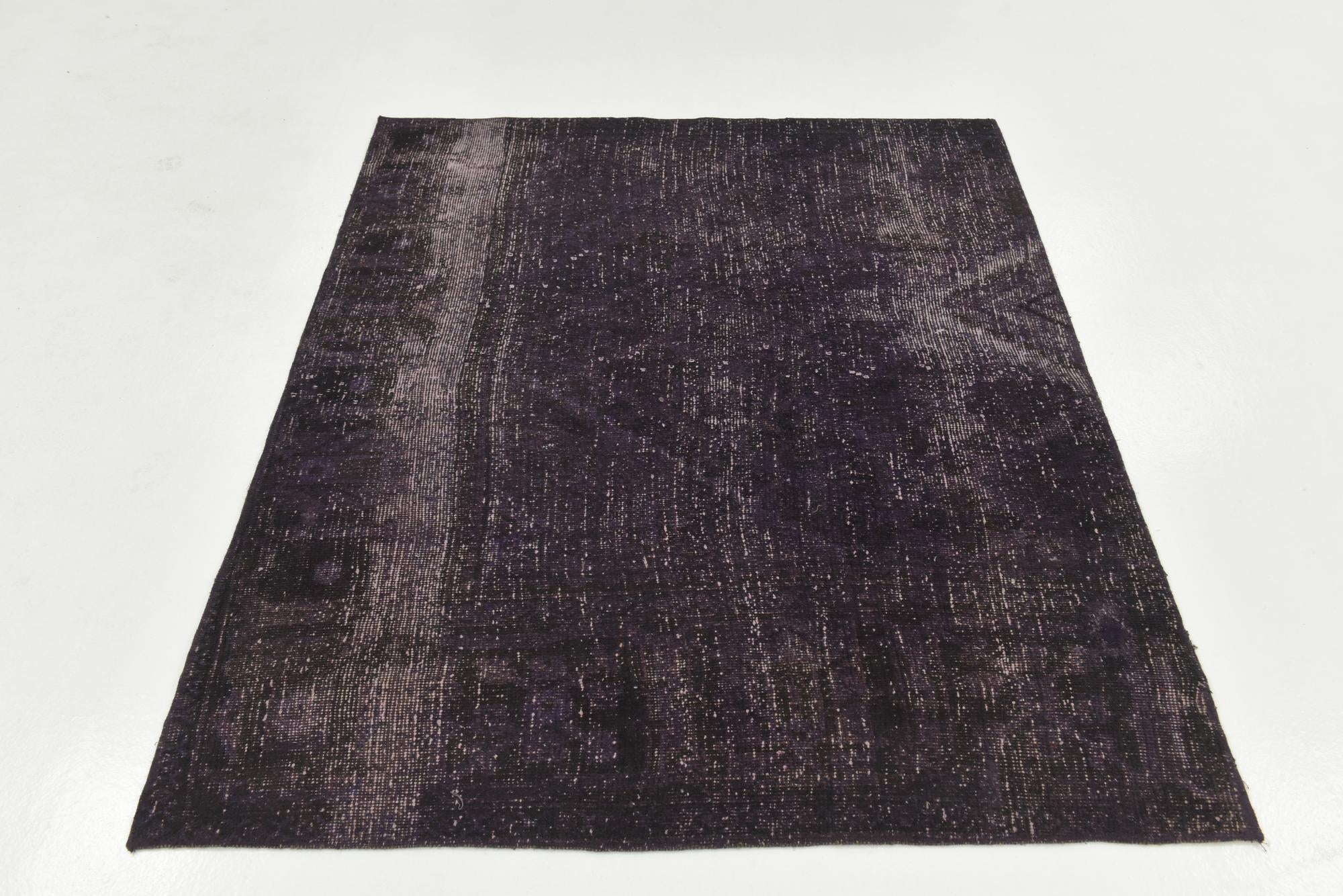 4' 9 x 5' 10 Hand Knotted Ultra Vintage Persian Wool Square Rug