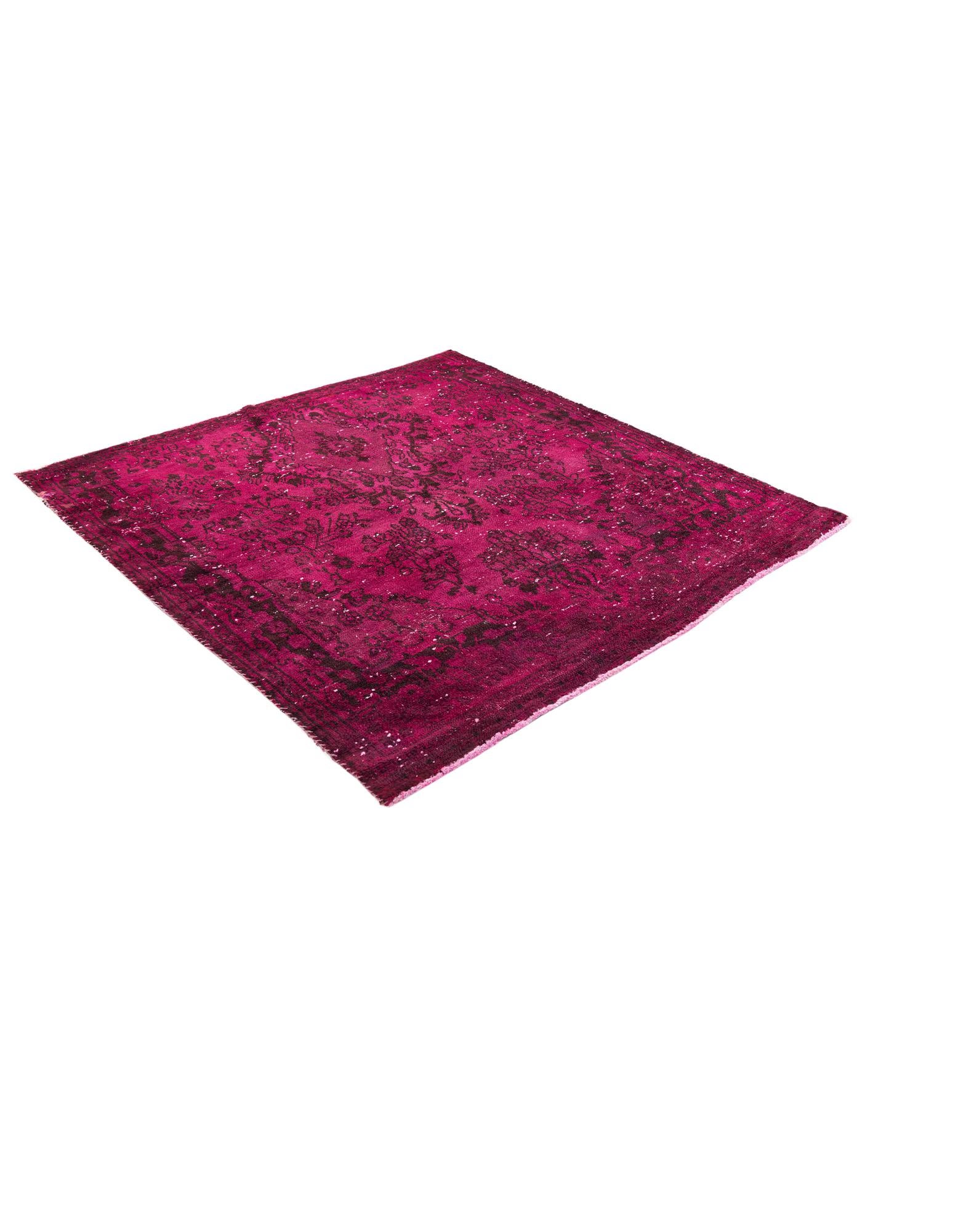 5' 5 x 5' 10 Hand Knotted Ultra Vintage Persian Wool Square Rug