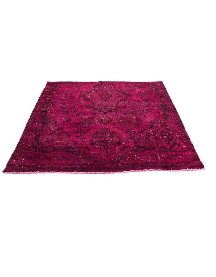 5' 5 x 5' 10 Hand Knotted Ultra Vintage Persian Wool Square Rug